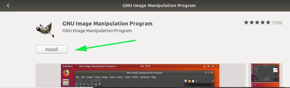 Instale GIMP desde el Centro de software