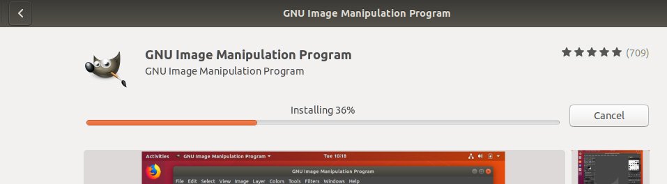 Instalación de GIMP en curso
