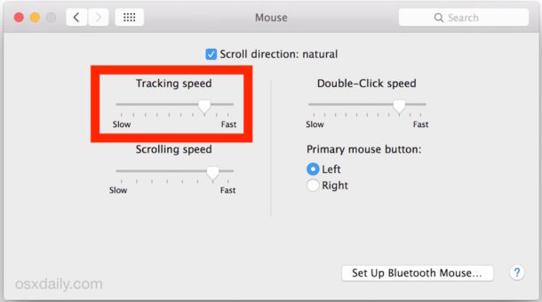 Cómo cambiar la velocidad de seguimiento del mouse en una Mac
