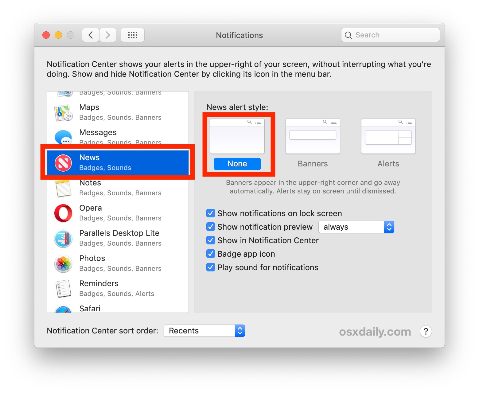 Cómo desactivar las notificaciones de Apple News en tu Mac