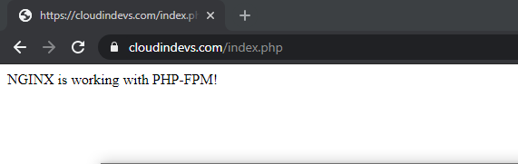 Probar la configuración de PHP-FPM