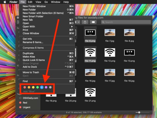 Cómo etiquetar un archivo o carpeta en Mac Finder