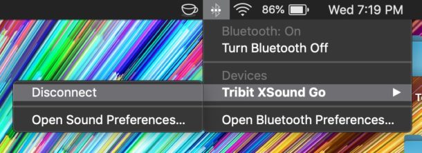 Desconéctese del altavoz Bluetooth de su Mac