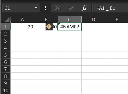 Error de nombre Excel