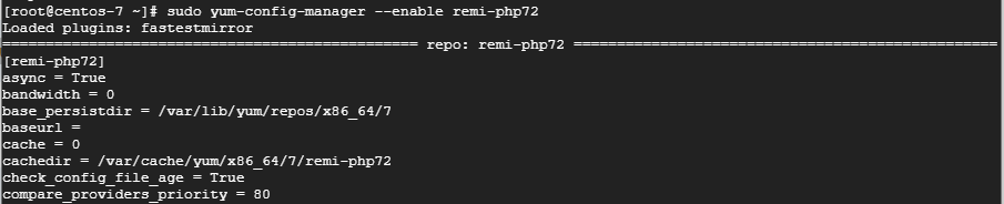 Habilitar PHP 7.2 Remi
