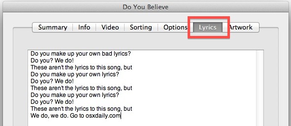 Agregar o editar letras de canciones en iTunes