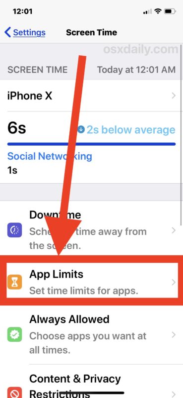 Cómo eliminar los límites de la aplicación Screen Time en iPhone o iPad