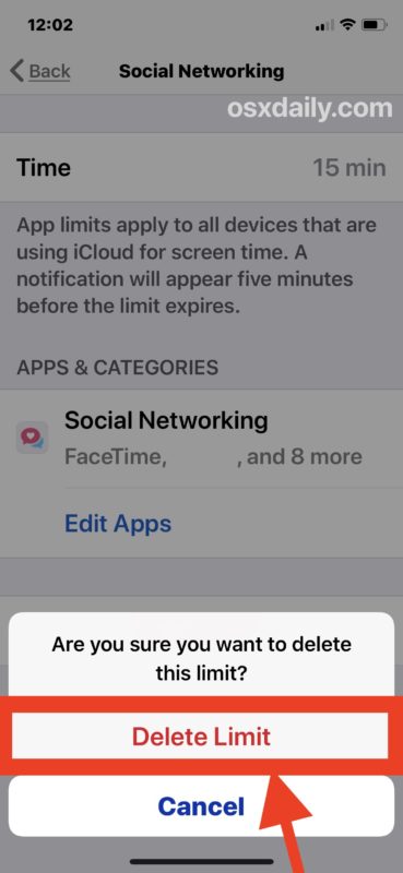 Confirme para borrar el tiempo de espera de la pantalla configurado en iOS