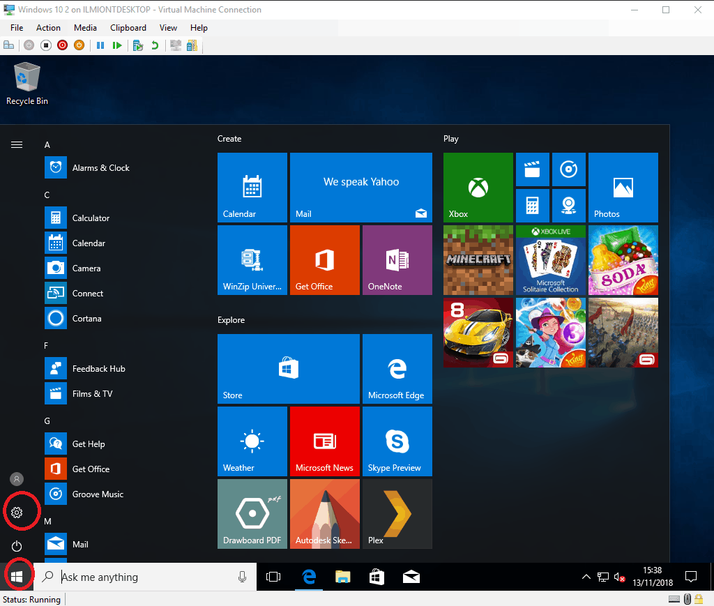 Captura de pantalla del menú de inicio de instalación limpia de Windows 10