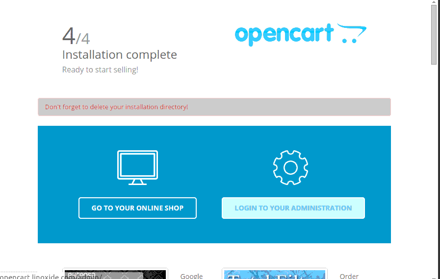 Instalación completa OpenCart