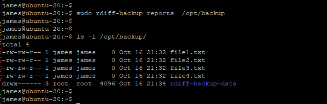 hacer una copia de seguridad de los archivos con la herramienta rdiff-backup