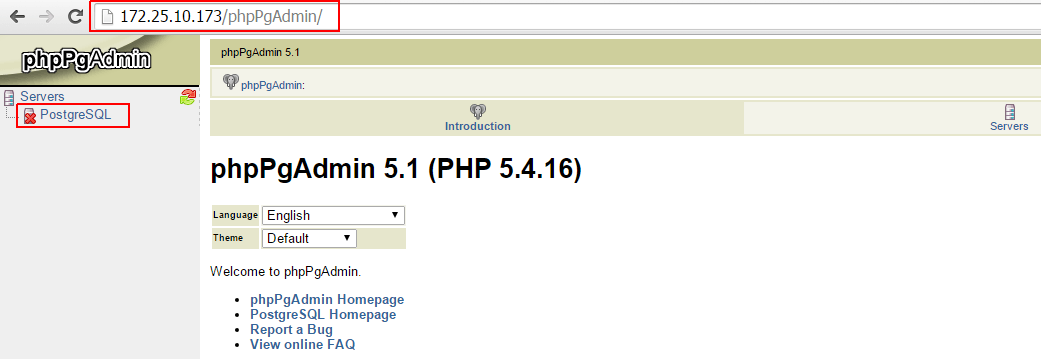 Consola web phpPgAdmin