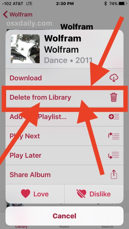 Cómo eliminar música en iOS 