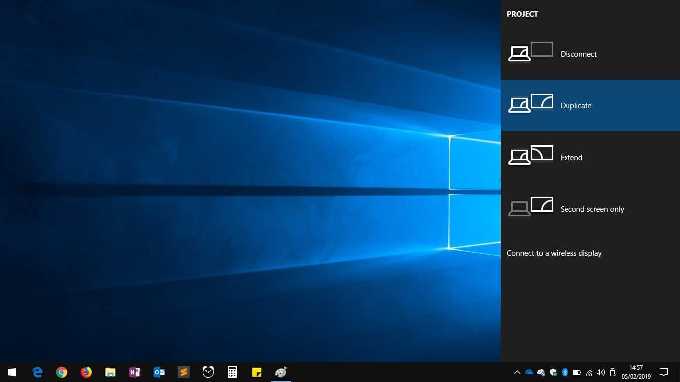 Conexión a una pantalla inalámbrica en Windows 10