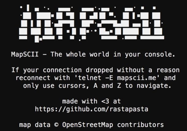 MapSCII es una aplicación de línea de comando ASCII para la línea de comando