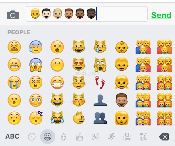 Escribir variaciones de tono de piel de Emoji