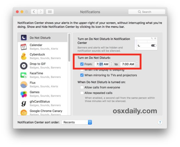 Desactive las notificaciones y alertas constantes de Mac