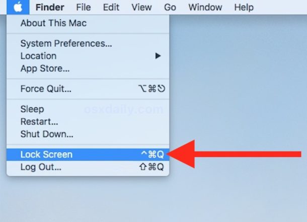 Cómo bloquear la pantalla en MacOS a través del menú de Apple