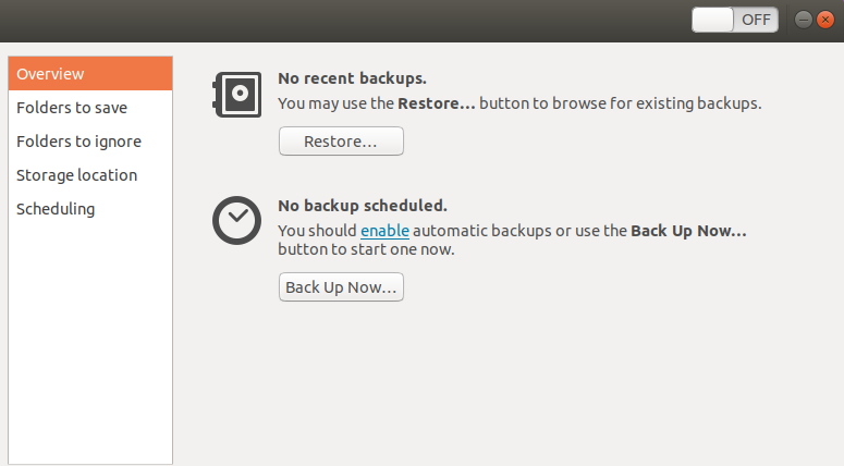 Software de copia de seguridad de Ubuntu