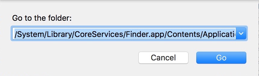 Vaya a la carpeta CoreServices for Finder para encontrar la aplicación AirDrop