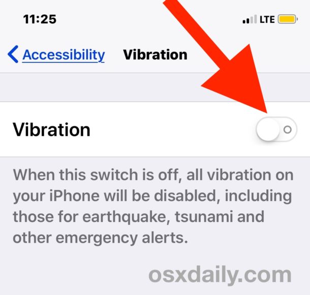 Cómo apagar todas las vibraciones en iPhone