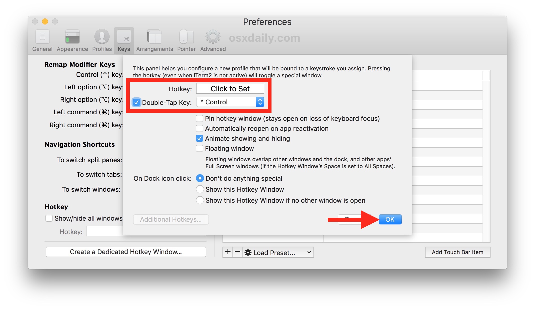 Configure la tecla de acceso directo en la línea de comando en su Mac