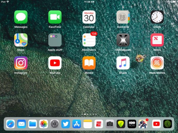 Un total de 15 aplicaciones en el iPad Dock