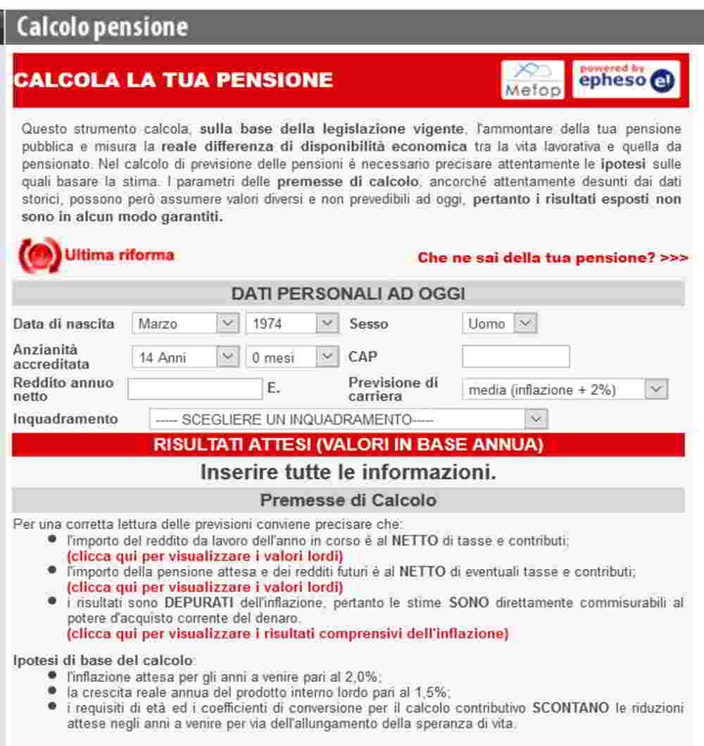 Pensión en línea MioJob Repubblica