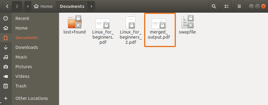 fusionar documentos PDF en Ubuntu 18.04