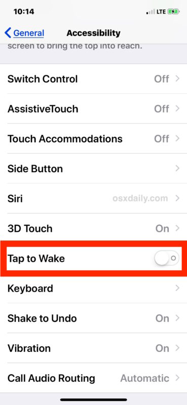 Apague Touch para despertar en su iPhone