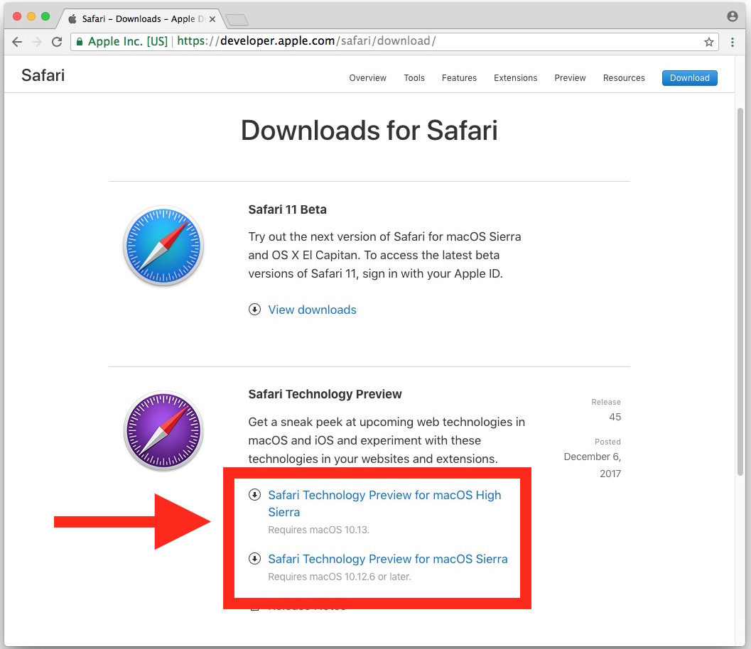 Dónde descargar Safari Technology Preview