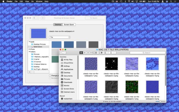 Fondo de pantalla cubierto de gatos voladores en Mac OS moderno