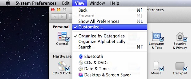 Ocultar las preferencias del sistema de Mac OS X