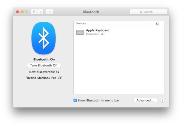 El teclado de Apple funciona en Bluetooth y está conectado
