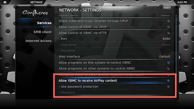 Habilitar AirPlay en XBMC