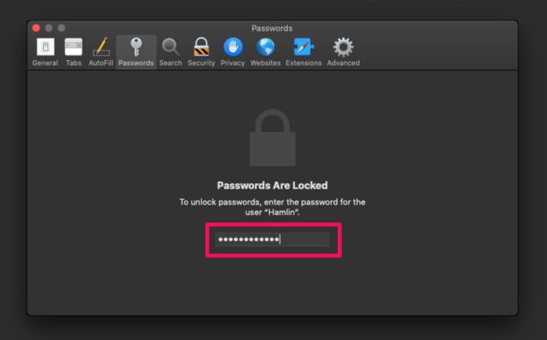Cómo editar contraseñas guardadas en Safari en Mac