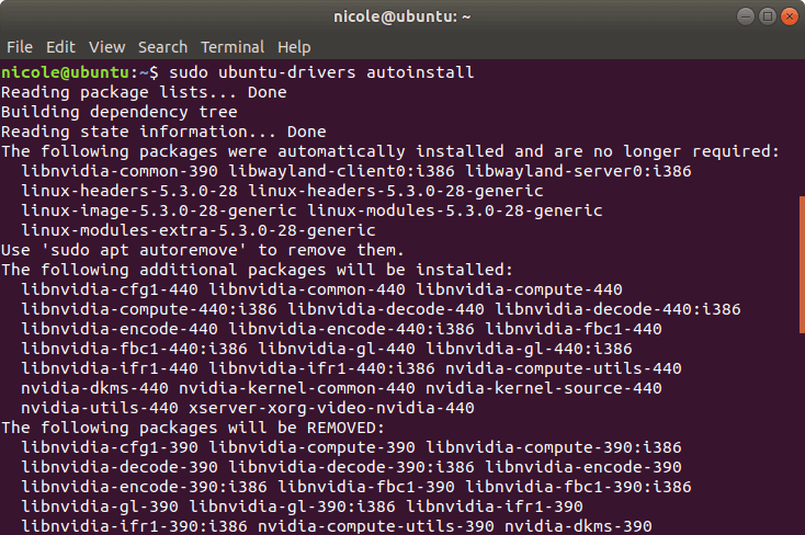 Los controladores de Ubuntu se instalan automáticamente