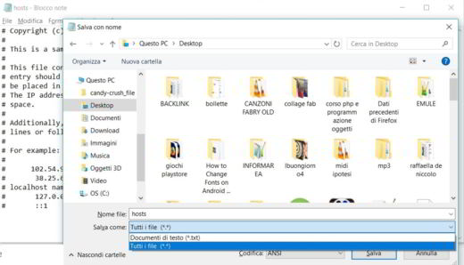 restaurar el archivo de hosts de Windows 10
