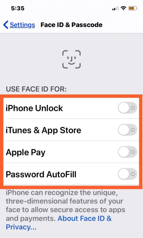 Cómo deshabilitar Face ID para deshabilitarlo en iPhone y iPad