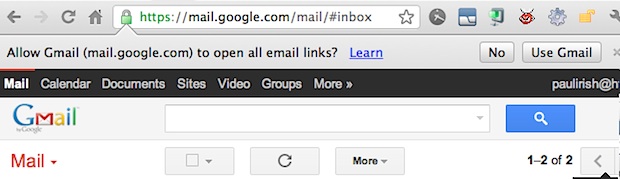 Gmail como su correo electrónico predeterminado en Chrome