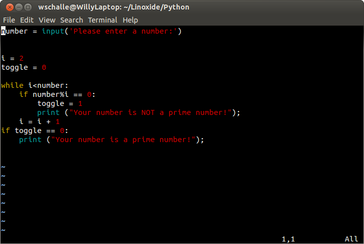 programa de números primos de Python