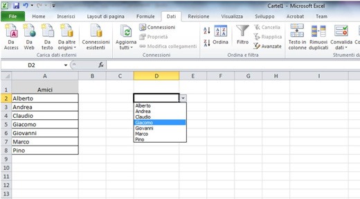 Crear menús desplegables de Excel