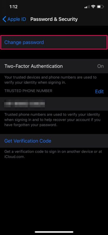 Cómo cambiar la contraseña de ID de Apple en iPhone