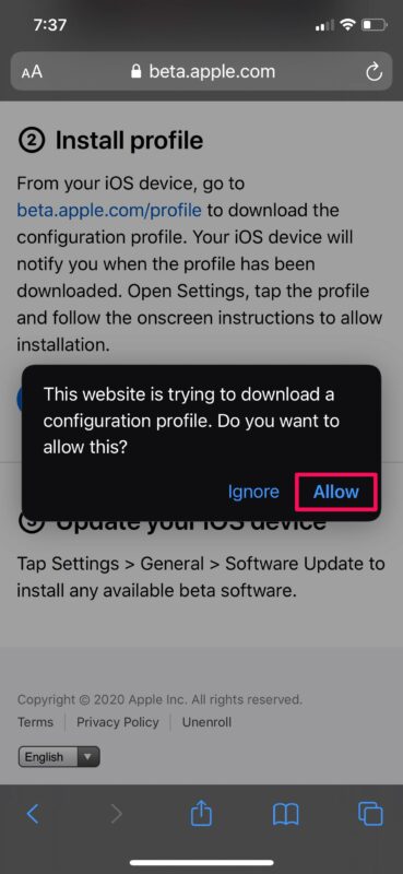 Cómo instalar iOS 14 Public Beta en iPhone
