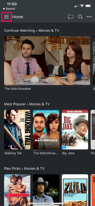 Cómo ver películas gratis en iPhone y iPad con Plex