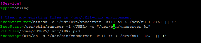 configuración del servidor vnc