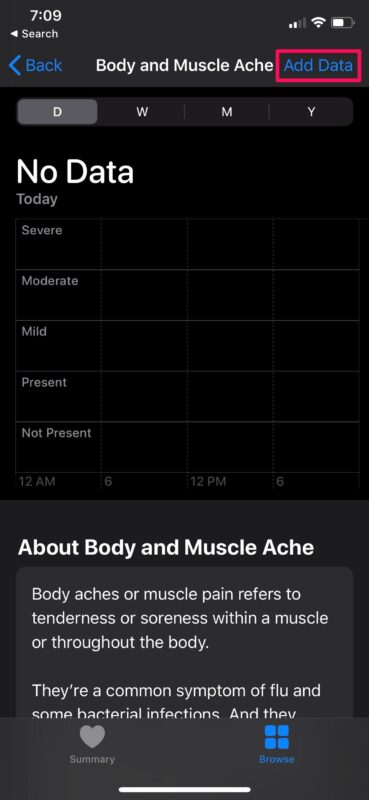 Cómo realizar un seguimiento de los síntomas con la aplicación Health en iPhone