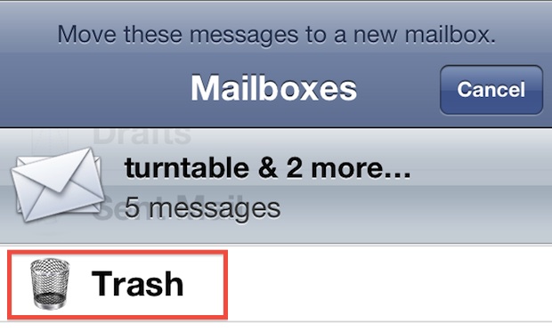 Eliminar varios correos electrónicos en iOS