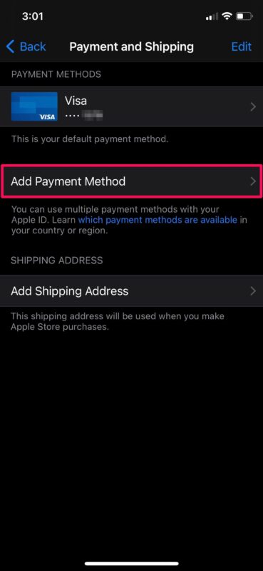 Cómo agregar un método de pago a su ID de Apple en iPhone y iPad