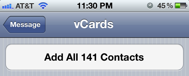 Importar contactos vCard a iPhone